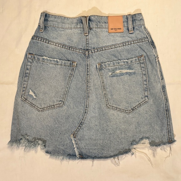 Free People “Brea” Women’s High Waist Cut Off Button-fly Denim Skirt 24R - Picture 2 of 13